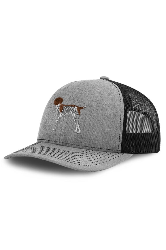 Richardson Trucker Hat German Shorthair Pointer B Embroidery Polyester Baseball Cap Snapback Heather Grey Black Design Only
