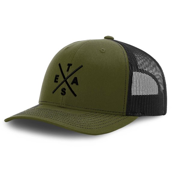 Richardson Trucker Hat Texas Logo Embroidery Polyester Baseball Cap Snapback Loden Black Design Only