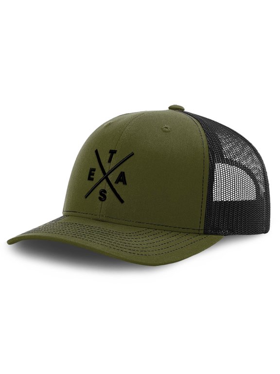 Richardson Trucker Hat Texas Logo Embroidery Polyester Baseball Cap Snapback Loden Black Design Only