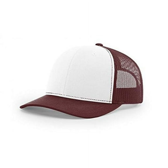 Richardson Trucker Snapback-White/Maroon