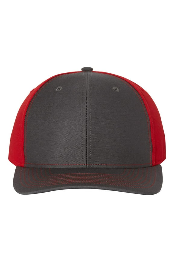 - Twill Back Trucker Cap - 312 - Charcoal/ Red - Size: Adjustable
