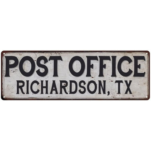 Richardson, Tx Post Office Metal Sign Vintage 6x18 106180011245