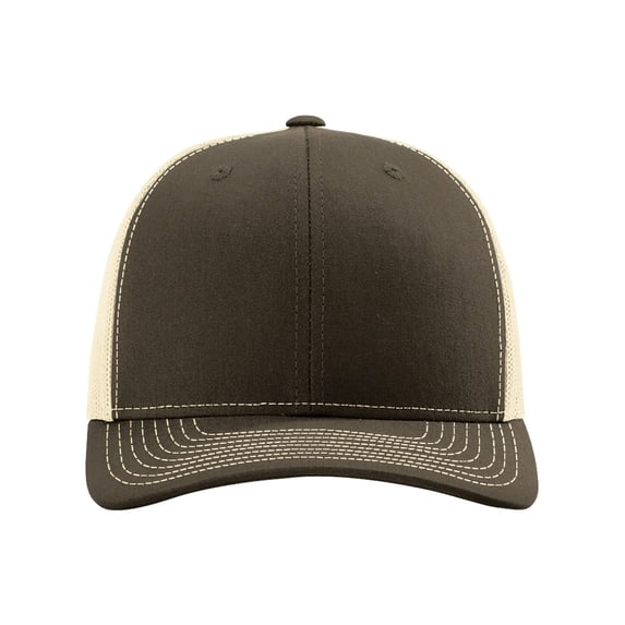 Richardson Snapback Trucker Cap, OSFM, Chocolate_Chip-Birch