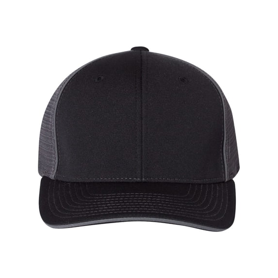 Richardson Unisex 172 Trucker Pulse Sportmesh R-Flex Baseball Cap, Split Black/Charcoal, Large/X-Large