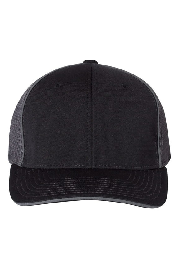 Unisex 172 Trucker Pulse Sportmesh R-Flex Baseball Cap, Split Black/Charcoal, Large/X-Large