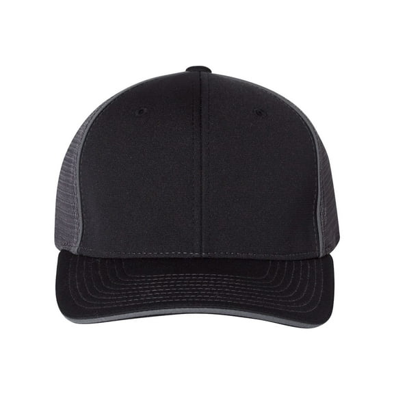 Richardson Unisex 172 Trucker Pulse Sportmesh R-Flex Baseball Cap, Split Black/Charcoal, Small/Medium