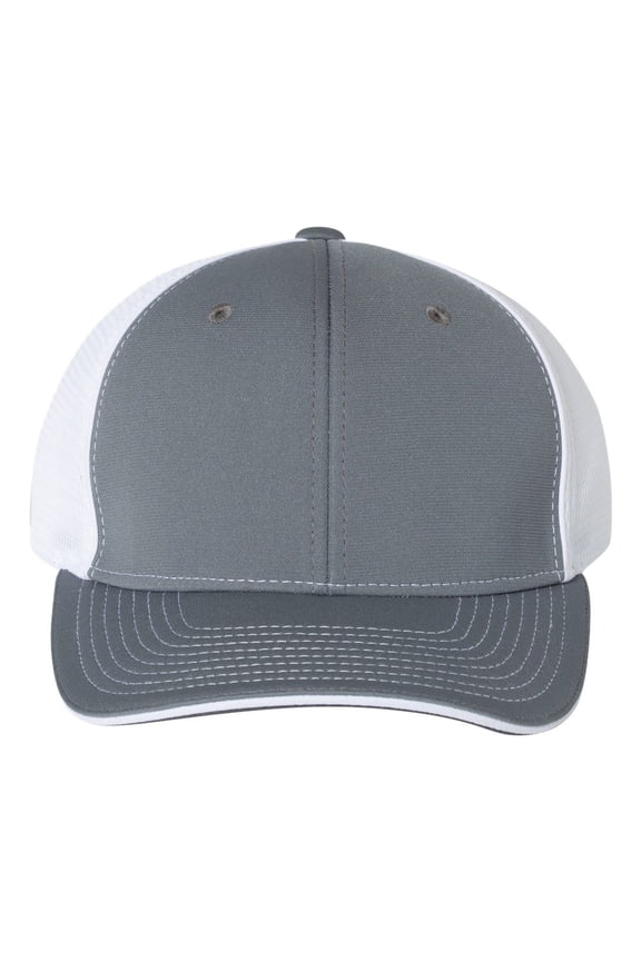 Unisex 172 Trucker Pulse Sportmesh R-Flex Baseball Cap, Split Charcoal/White, Large/X-Large