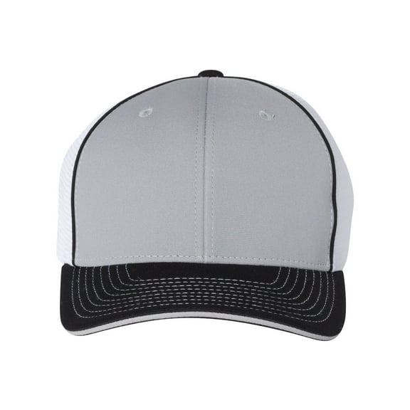 Richardson Unisex 172 Trucker Pulse Sportmesh R-Flex Baseball Cap, Tri Grey/White/Black, Large/X-Large