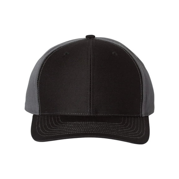 Richardson Unisex 312 Twill-Back Trucker Adjustable Backstrap Baseball Cap, Split Black/Charcoal, One Size Fits Most