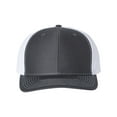 thumbnail image 1 of Richardson Unisex 312 Twill-Back Trucker Adjustable Backstrap Baseball Cap, Split Charcoal/White, One Size Fits Most, 1 of 5