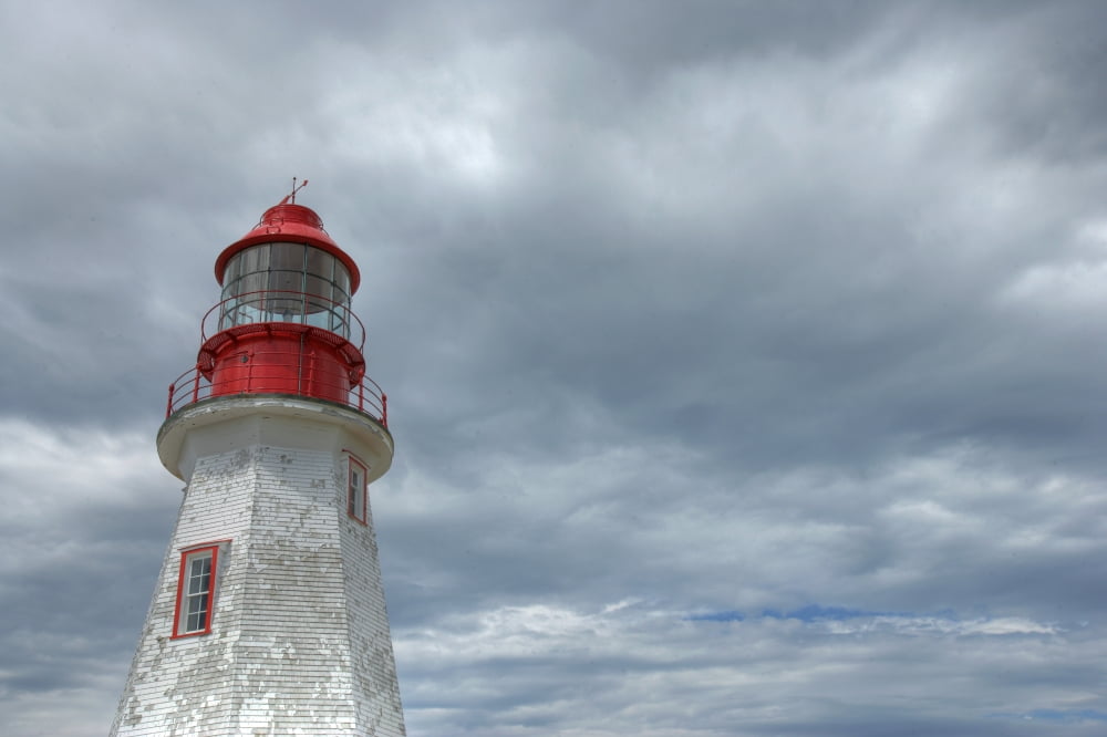 Riche Lighthouse Port Au Choix National Historic Site Newfoundland Canvas Art - Robert Postma  Design Pics (18 x 12)