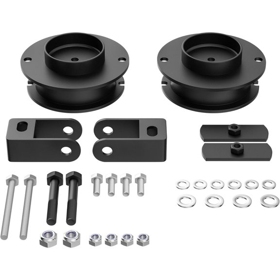 Richeer 2" Front Leveling Lift Kit for 2014-2024 ram 2500 4WD, 2013-2024 ram 3500 4WD, 2'' Raise Heavy Duty Spring Strut Spacers With Shock Relocation Brackets