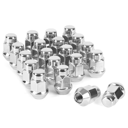 Richeer 20PCS 1.4 inch Chrome 12x1.5 Closed End Bulge Acorn Lug Nuts - Cone Seat - 19mm Hex Aftermarket Wheels