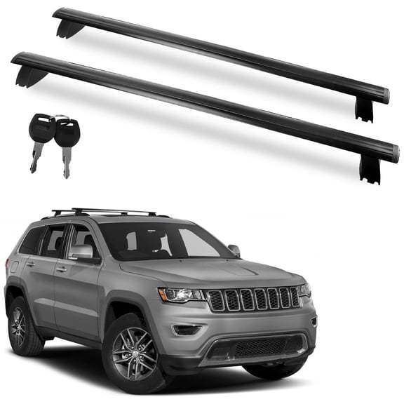 Richeer 220LBS Roof Rack Cross Bars Compatible with 2011-2021 Grand Cherokee(with Grooved Side Rails), Aluminum Cross Bar with Anti-Theft Locks for Cargo Racks Rooftop Luggage Canoe Kayak Bicycle