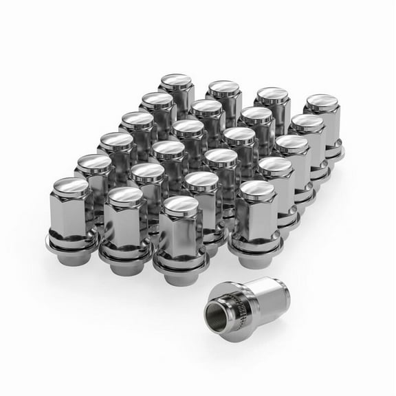 Richeer 24Pcs M12x1.5 OEM Factory Style Lug Nuts for Tacoma, 4Runner, FJ Cruiser, GX460, GX470, Mag Washer Style, 1.85 inch Tall - 13/16"(21mm) Hex, 12x1.5 Chrome Lug Nuts