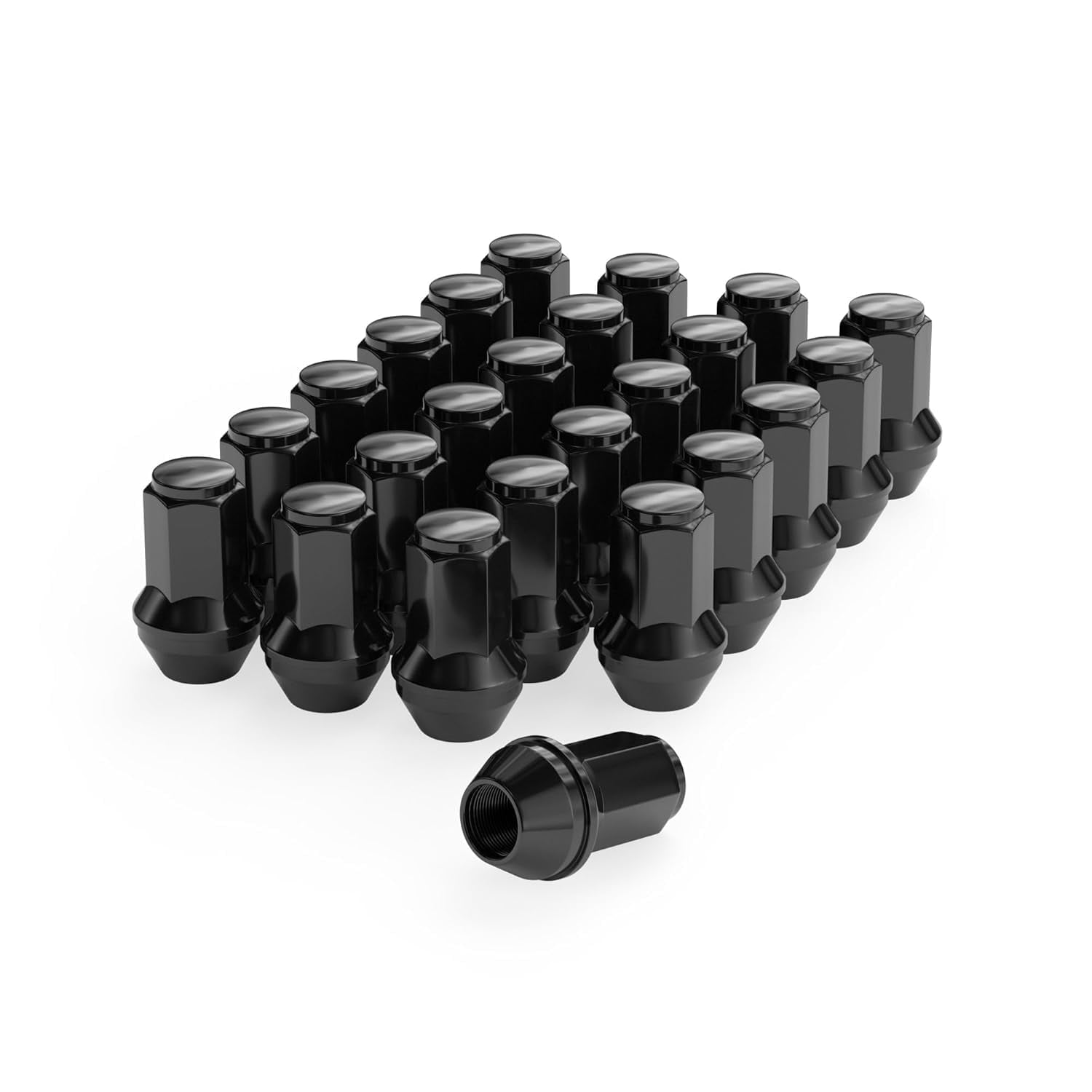 Richeer 24pcs M14x2 OEM Factory Style Lug Nuts for 2004-2014 F150 Expedition Lincoln Navigator One-Piece Large Acorn Seat Black Wheel Lug Nuts, 13/16” (21mm) Hex Replacement OE 4L3Z1012A 7L1Z1012A