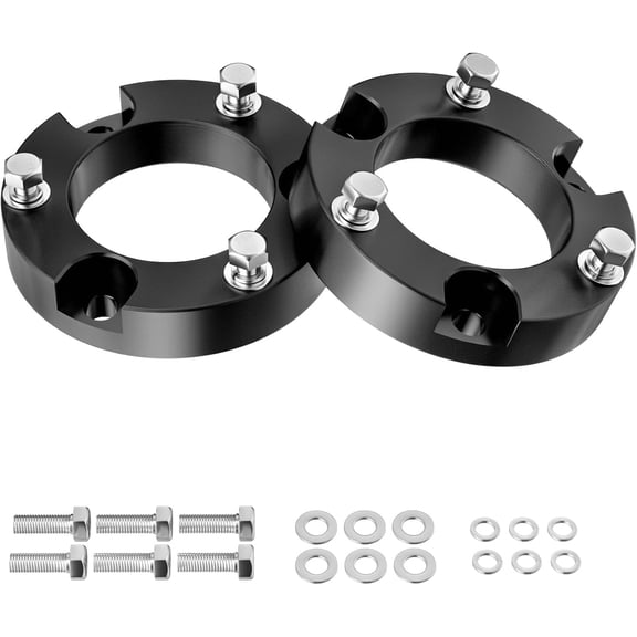 Richeer 2pcs 2 inch Leveling Kit Compatible with 2005-2023 Tacoma 2WD/4WD, Leveling Lift Kit Fit for 2003-2024 4Runner 2WD/4WD Front Strut Spacers Raise the Front of your Pickup by 2"