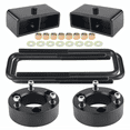 thumbnail image 1 of 3" Front + 2" Rear Leveling Lift Kit for 2004-2023 Titan, 3" Front Strut Spacers and 2" Black Leveling Lift Block Kit Extended Square U-Bolts Compatible with 2004-2023 Titan 2WD/4WD 2X2/4X4, 1 of 6