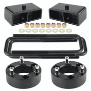 3 Front + 2 Rear Leveling Lift Kit for 2004-2023 Titan, 3 Front Strut Spacers and 2 Black Leveling Lift Block Kit Extended Square U-Bolts Compatible with 2004-2023 Titan 2WD/4WD 2X2/4X4