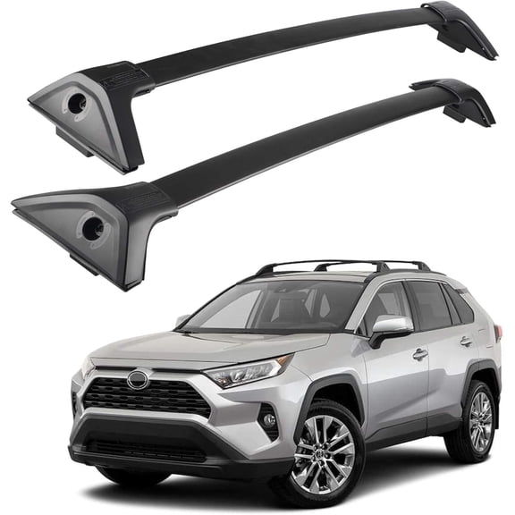Richeer 300LBS Roof Rack Cross Bars for 2019-2025 RAV4 LE XLE XSE Premium Limited Hybrid with Side Rails, Aluminum Cargo Racks Rooftop Luggage Carrier Canoe Kayak Bicycle