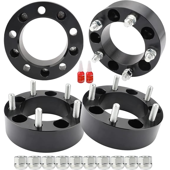 Richeer 5x5.5 Wheel Spacers for 1994-2001 Ram 1500 1980-1996 F-150 1992-2006 E-150 1945-1949 CJ2 CJ3 CJ7 CJ5 CJ6, 4PCS 2 inch 5x139.7mm 5 Lug Forged with 1/2-20 Studs & 108mm CB