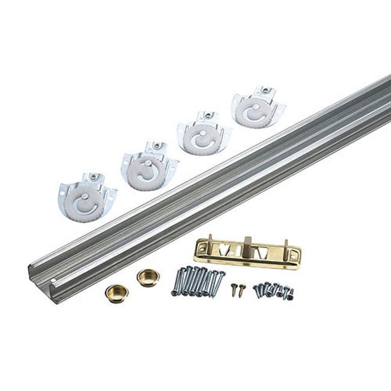 72" Silver Zinc Steel Bypass Door Hardware Kit