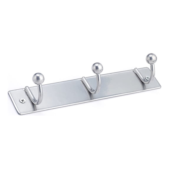Richelieu 16125BAG 9-1/16" Wide 3 Hook Metal Coat Rack - Silver