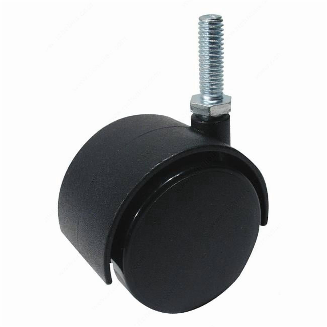Richelieu F48061 2 in. Dual Wheel Caster with Thread Stem, Black