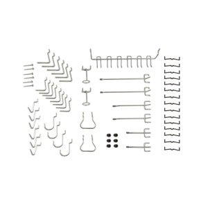 Richelieu 23793R Set Of 47 Garage Locking Hooks For Pegboards - Zinc