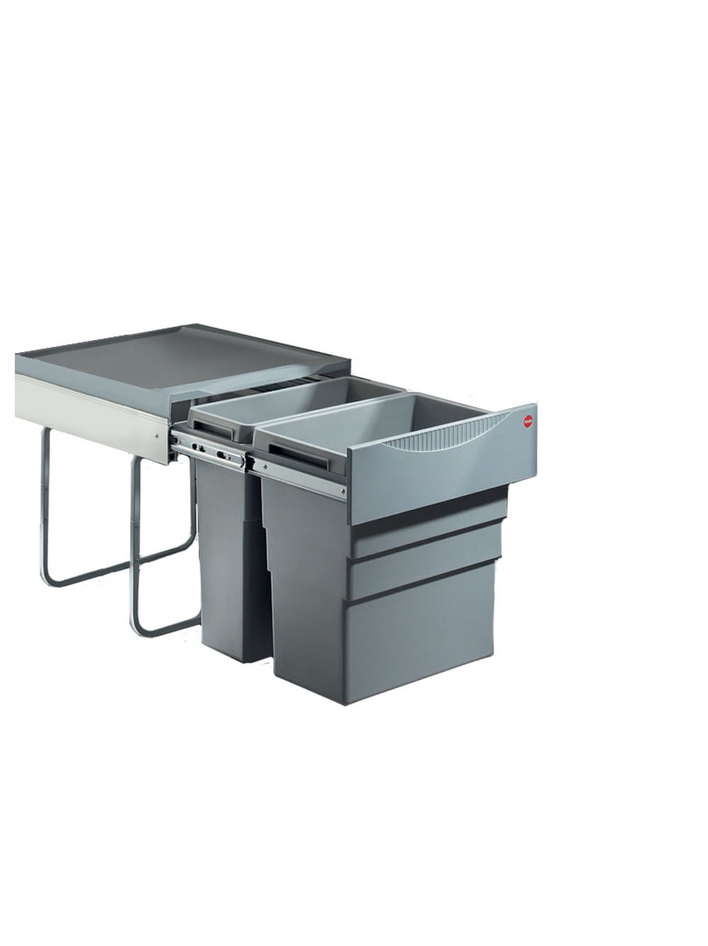 Richelieu 366850 EasyCargo Bottom Mount Double Bin Trash Can Grey