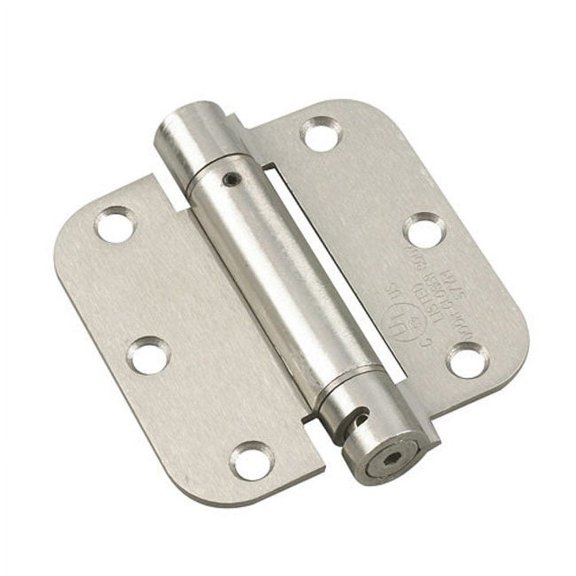 Richelieu 51821NBR 3-1/2" X 3-1/2" Spring 5/8" Radius Corner Mortise Door Hinge - Nickel