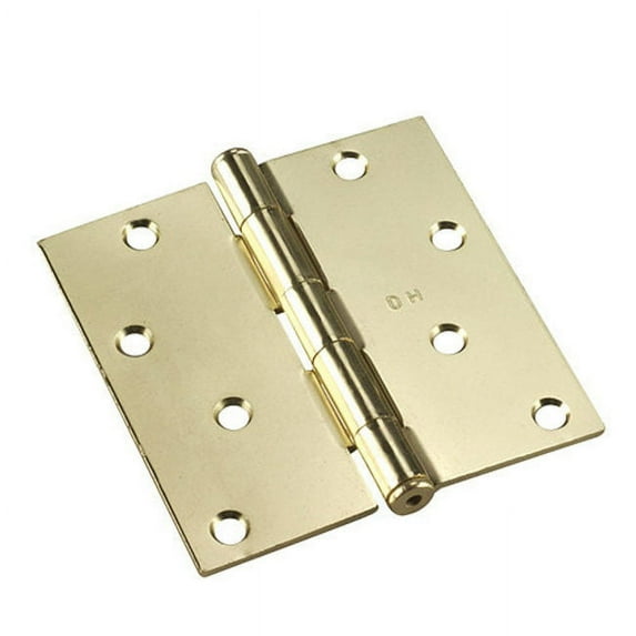 Richelieu 822-B 4" X 4" Plain Bearing Square Corner Mortise Door Hinge - Brass