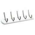 thumbnail image 1 of Richelieu Bp21530195 3-1/2" Wide 5 Hook Wooden Coat Rack - White, 1 of 4