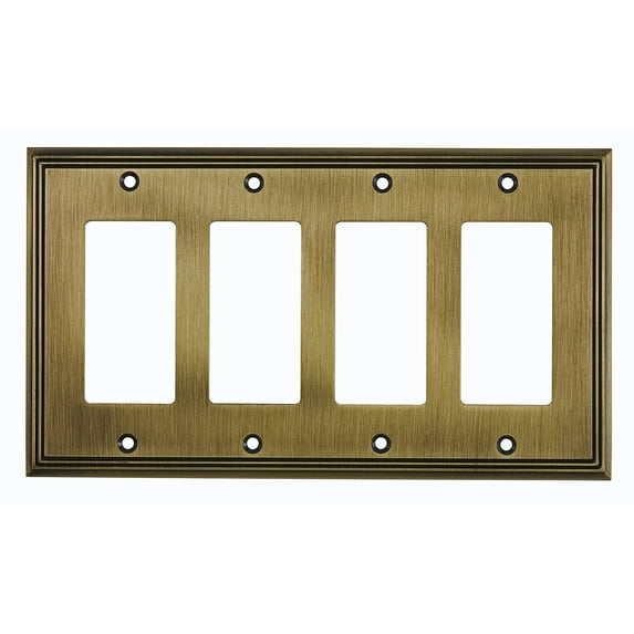 Richelieu Bp851111 Quadruple Contemporary Rocker Switch Plate From The Decora Collection -