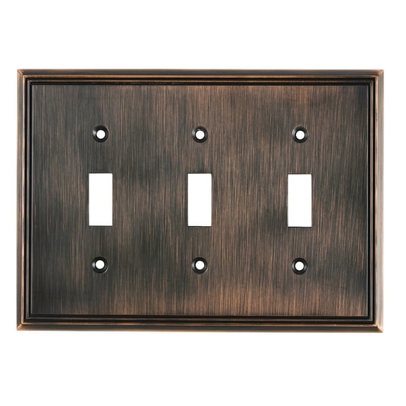 Richelieu Bp85333 Triple Contemporary Toggle Switch Plate From The Decora Collection -