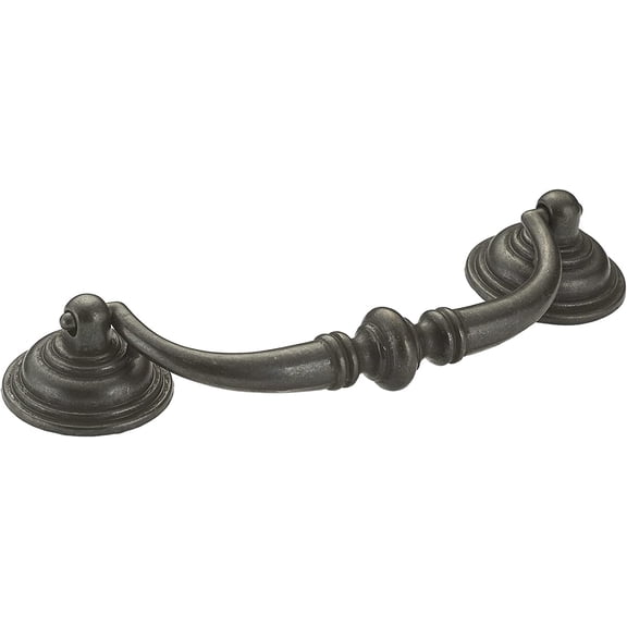 Richelieu Hardware BP30214909 4 1/4-inch (108 mm) Center-to-Center Matte Black Iron Traditional Cabinet and Drawer Pull Handle for Kitchen, Bathroom, Furniture