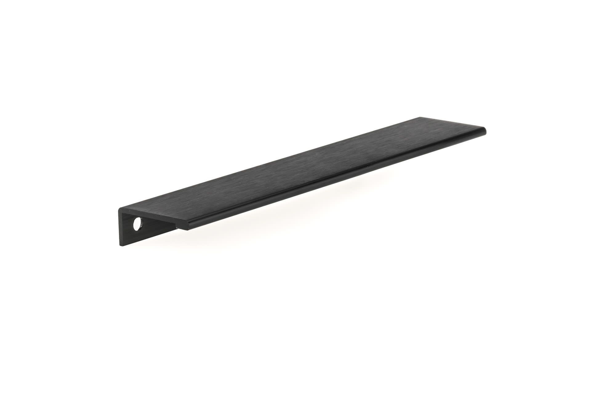 Brushed Black Aluminum Modern Finger Cabinet Pull with Mounting Hardware