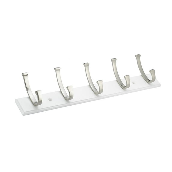 Richelieu Rh111211530195 24" Wide 5 Hook Wooden Coat Rack - White