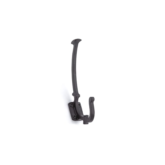 Richelieu T3815900 6-5/16" Double Iron Coat Hook - Black