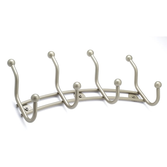 Richelieu T99321184 12-9/16" Wide 4 Hook Metal Coat Rack - Nickel