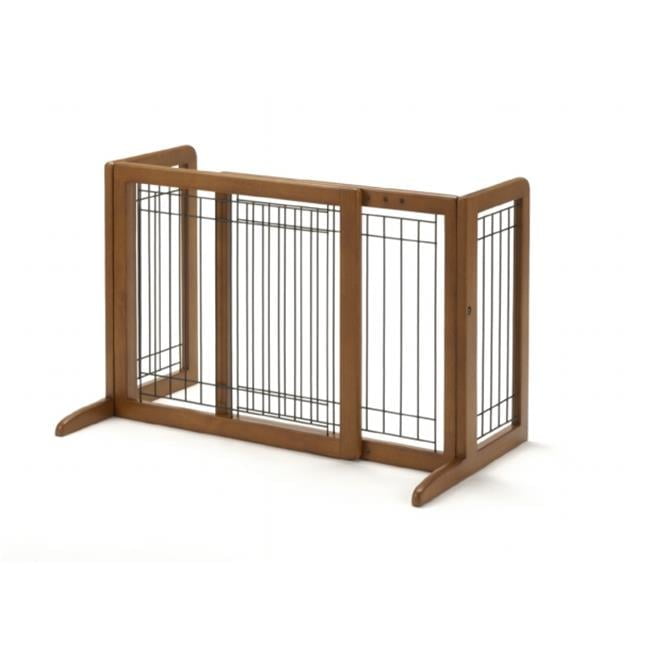 Small Freestanding Medium Wood Pet Gate with Rubber Feet