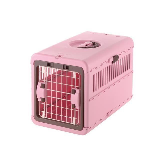 Medium Brown and Pink Rolling Airline Approved Pet Carrier