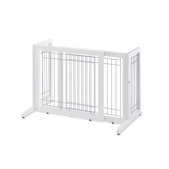 Richell Freestanding Dog Gate, Origami White, Small, 40.20"L x 17.70"W x 20.10"H