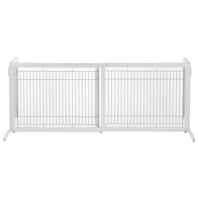 Origami White Solid Wood Freestanding Pet Gate