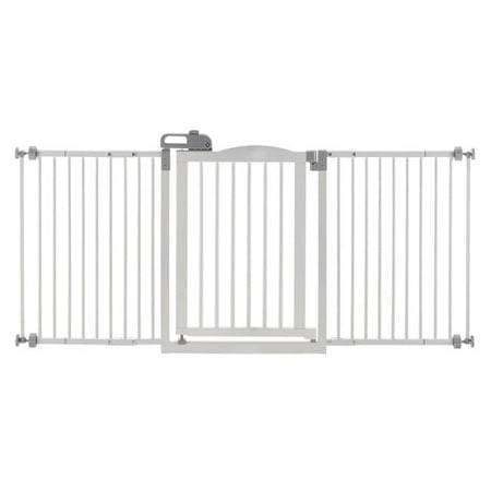 Richell One-Touch Wide Pressure Mounted Pet Gate II, White, 32.1", 62.8" x 2" x 30.5"