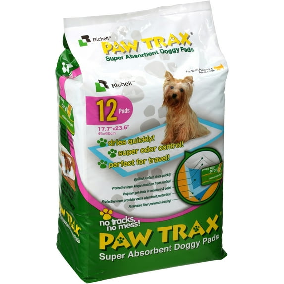 Richell? Paw Trax? Super Absorbent Doggy Pads 12 ct Pack