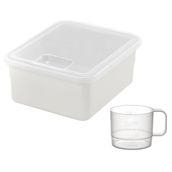 Richell Pet Stuff Container Small, Lid with Hinge for Food or Toy Storage, Comes with Measuring Cup, Storage for Dogs, Cats and Small Animals