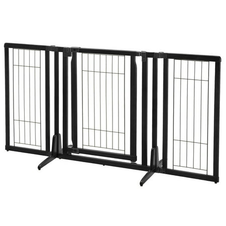 Richell Premium Plus Freestanding Pet Gate Black 34"-63" x 20.5"-26" x 32"