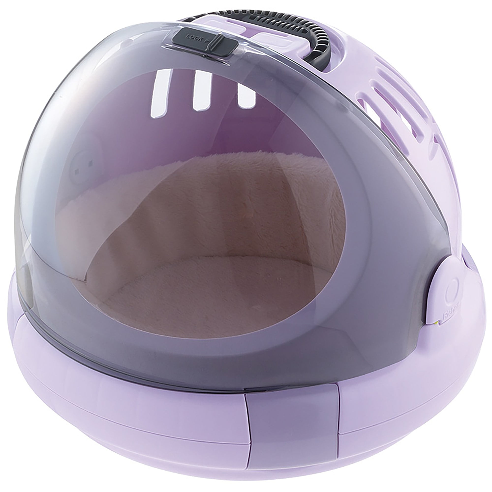 Lavender Plastic Space Capsule Pet Carrier and Bed
