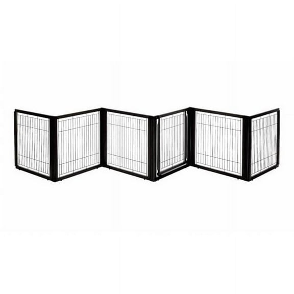 Richell USA Convertible Elite Pet Gate 6-Panel - Black - 135.8 x 29.1 x 31.5 in